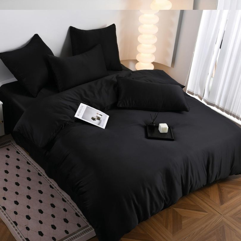 Lenjerie de pat din matase, 6 piese, ultra fina si eleganta, lux și rafinament | 2787-S 