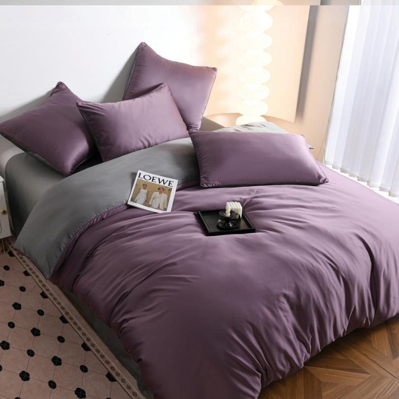 Lenjerie de pat din matase, 6 piese, ultra fina si eleganta, lux și rafinament | 2788-S 