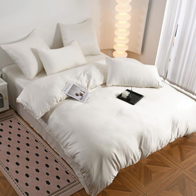 Lenjerie de pat din matase, 6 piese, ultra fina si eleganta, lux și rafinament | 2789-S 