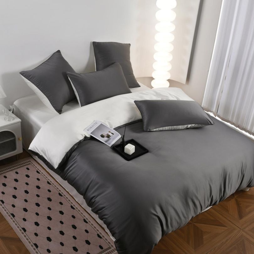 Lenjerie de pat din matase, 6 piese, ultra fina si eleganta, lux și rafinament | 2790-S 