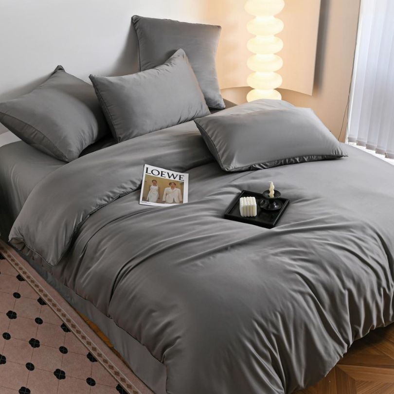 Lenjerie de pat din matase, 6 piese, ultra fina si eleganta, lux și rafinament | 2794-S