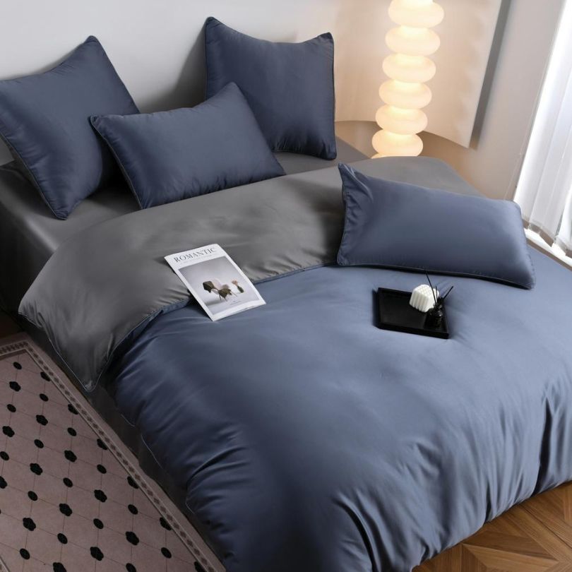 Lenjerie de pat din matase, 6 piese, ultra fina si eleganta, lux și rafinament | 2796-S 
