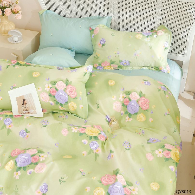 Lenjerie de pat dublu, Bumbac 100% Percal, cu elastic, 4 piese | 0402-PV