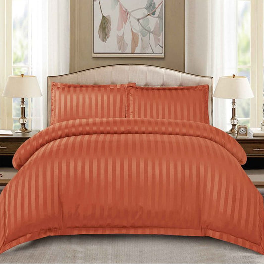 Lenjerie de pat dublu, Damasc Finetat, cu ELASTIC, 4 piese, 100% bumbac | 0173-PV