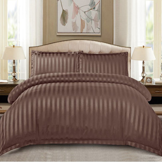 Lenjerie de pat dublu, Damasc Finetat, cu ELASTIC, 4 piese, 100% bumbac | 0174-PV