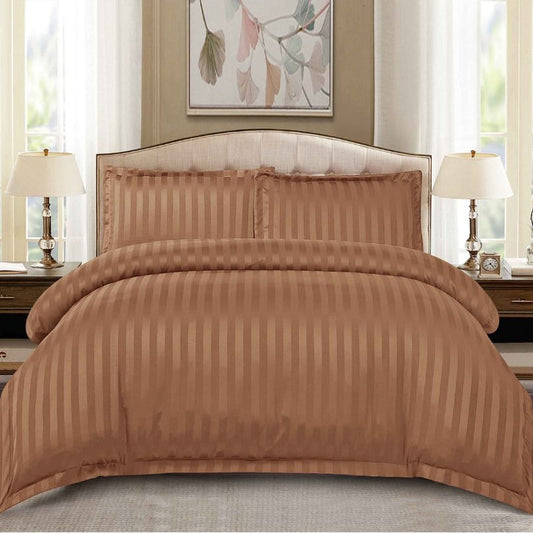 Lenjerie de pat dublu, Damasc Finetat, cu ELASTIC, 4 piese, 100% bumbac | 0175-PV