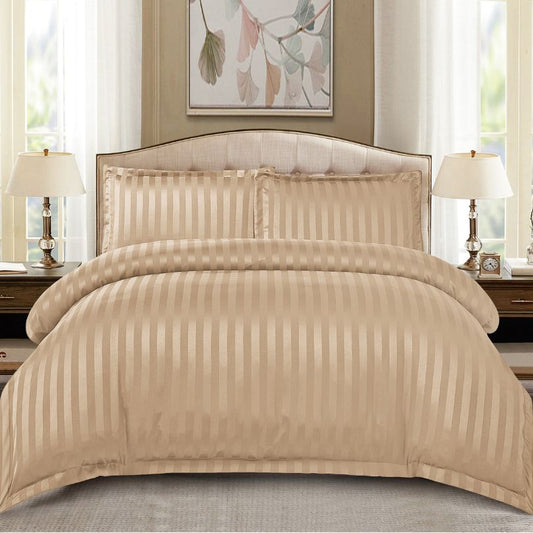 Lenjerie de pat dublu, Damasc Finetat, cu ELASTIC, 4 piese, 100% bumbac | 0177-PV