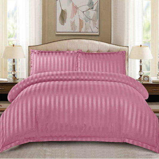 Lenjerie de pat dublu, Damasc Finetat, cu ELASTIC, 4 piese, 100% bumbac | 0178-PV