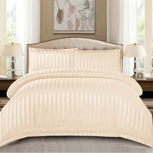 Lenjerie de pat dublu, Damasc Finetat, cu ELASTIC, 4 piese, 100% bumbac | 0179-PV