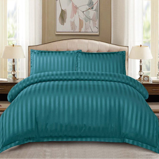 Lenjerie de pat dublu, Damasc Finetat, cu ELASTIC, 4 piese, 100% bumbac | 0180-PV