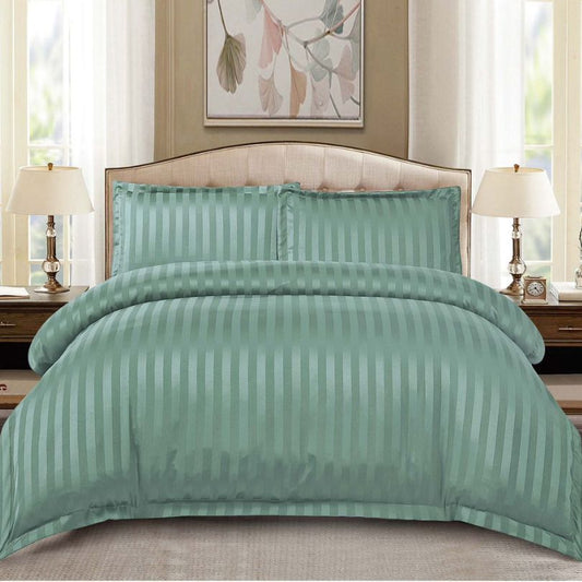 Lenjerie de pat dublu, Damasc Finetat, cu ELASTIC, 4 piese, 100% bumbac | 0181-PV