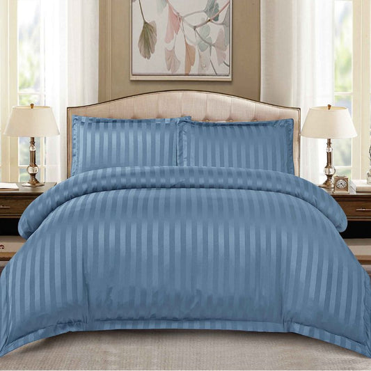 Lenjerie de pat dublu, Damasc Finetat, cu ELASTIC, 4 piese, 100% bumbac | 0183-PV