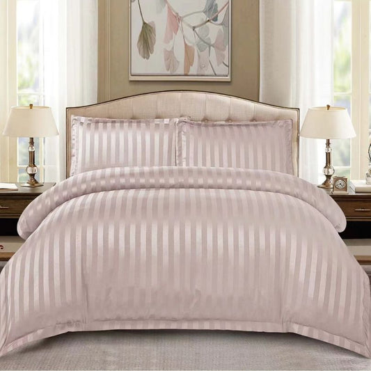 Lenjerie de pat dublu, Damasc Finetat, cu ELASTIC, 4 piese, 100% bumbac | 0184-PV