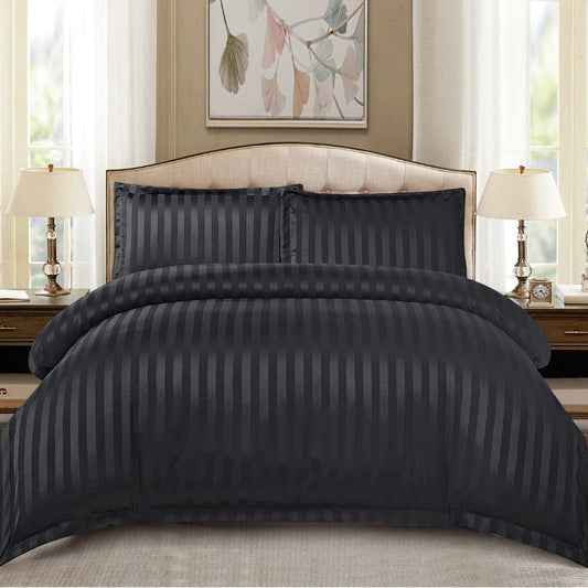 Lenjerie de pat dublu, Damasc Finetat, cu ELASTIC, 4 piese, 100% bumbac | 0186-PV