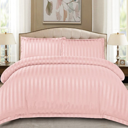 Lenjerie de pat dublu, Damasc Finetat, cu ELASTIC, 4 piese, 100% bumbac | 0190-PV