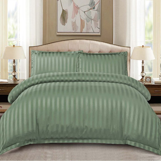 Lenjerie de pat dublu, Damasc Finetat, cu ELASTIC, 4 piese, 100% bumbac | 0191-PV