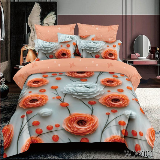 Lenjerie de pat dublu, Finet, 5D Digital Print, cu ELASTIC, 4 piese, 180x200 | 0144-PV