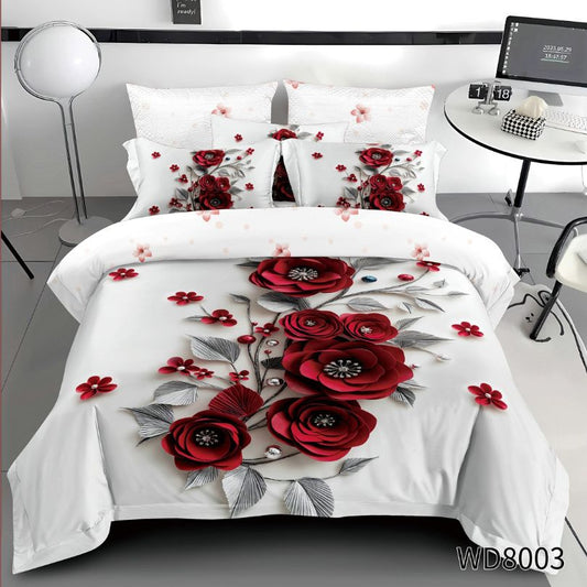 Lenjerie de pat dublu, Finet, 5D Digital Print, cu ELASTIC, 4 piese, 180x200 | 0145-PV