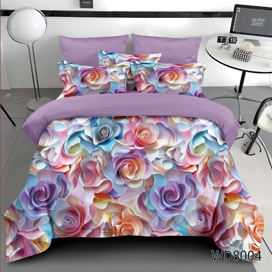 Lenjerie de pat dublu, Finet, 5D Digital Print, cu ELASTIC, 4 piese, 180x200 | 0146-PV