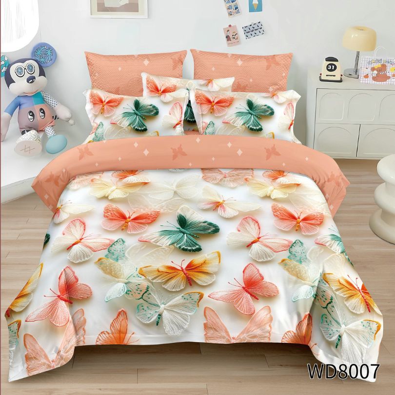 Lenjerie de pat dublu, Finet, 5D Digital Print, cu ELASTIC, 4 piese, 180x200 | 0149-PV