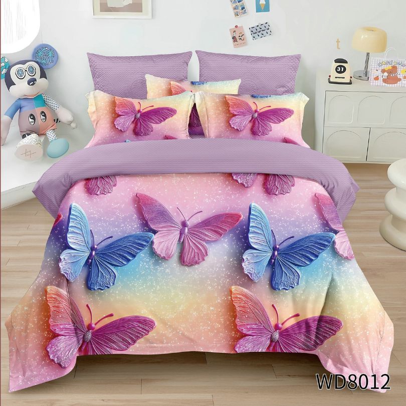 Lenjerie de pat dublu, Finet, 5D Digital Print, cu ELASTIC, 4 piese, 180x200 | 0150-PV