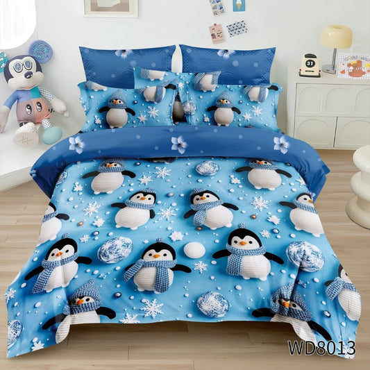 Lenjerie de pat dublu, Finet, 5D Digital Print, cu ELASTIC, 4 piese, 180x200 | 0153-PV