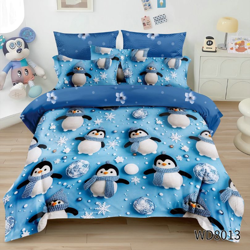 Lenjerie de pat dublu, Finet, 5D Digital Print, cu ELASTIC, 4 piese, 180x200 | 0153-PV