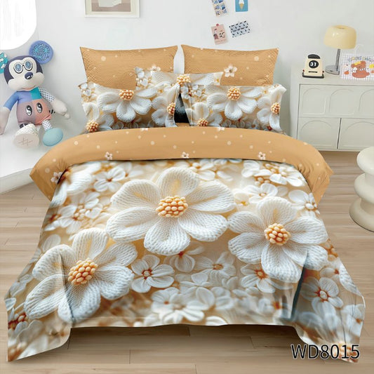 Lenjerie de pat dublu, Finet, 5D Digital Print, cu ELASTIC, 4 piese, 180x200 | 0154-PV