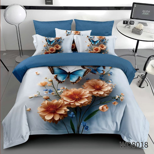 Lenjerie de pat dublu, Finet, 5D Digital Print, cu ELASTIC, 4 piese, 180x200 | 0156-PV