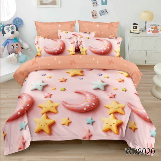 Lenjerie de pat dublu, Finet, 5D Digital Print, cu ELASTIC, 4 piese, 180x200 | 0157-PV