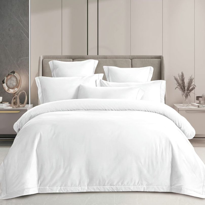 Lenjerie de pat dublu, Finet Fin, cu ELASTIC, 4 piese, 100% bumbac | 0170-PV