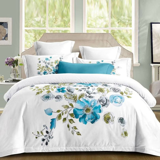 Lenjerie de pat dublu, Finet Fin, cu elastic, 4 piese, 100% bumbac | 0305-PV