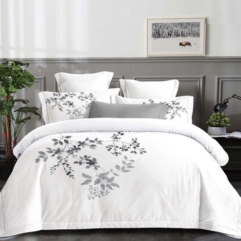 Lenjerie de pat dublu, Finet Fin, cu elastic, 4 piese, 100% bumbac | 0306-PV