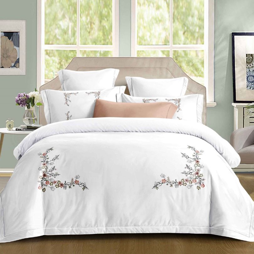 Lenjerie de pat dublu, Finet Fin, cu elastic, 4 piese, 100% bumbac | 0309-PV