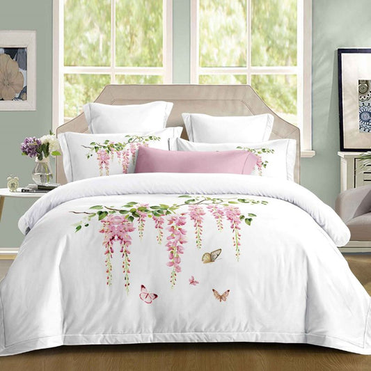 Lenjerie de pat dublu, Finet Fin, cu elastic, 4 piese, 100% bumbac | 0310-PV