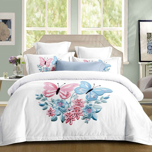 Lenjerie de pat dublu, Finet Fin, cu elastic, 4 piese, 100% bumbac | 0311-PV