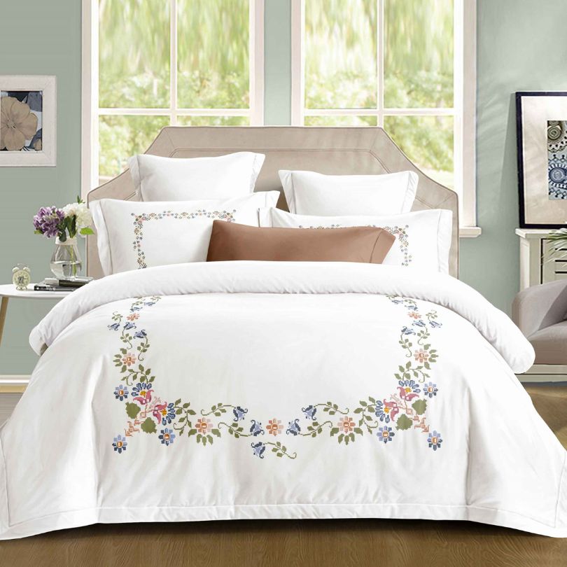 Lenjerie de pat dublu, Finet Fin, cu elastic, 4 piese, 100% bumbac | 0315-PV