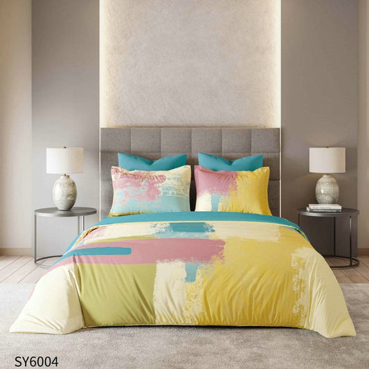 Lenjerie de pat dublu, Finet, cu elastic, 6 piese, Imprimare digitala | 0232-PV