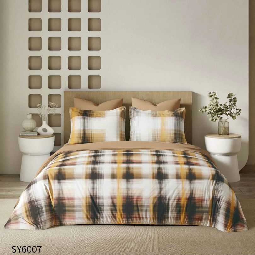 Lenjerie de pat dublu, Finet, cu elastic, 6 piese, Imprimare digitala | 0234-PV