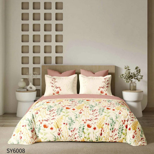 Lenjerie de pat dublu, Finet, cu elastic, 6 piese, Imprimare digitala | 0236-PV