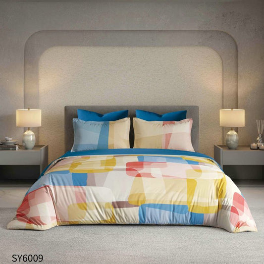 Lenjerie de pat dublu, Finet, cu elastic, 6 piese, Imprimare digitala | 0237-PV