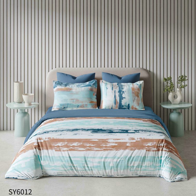 Lenjerie de pat dublu, Finet, cu elastic, 6 piese, Imprimare digitala | 0239-PV