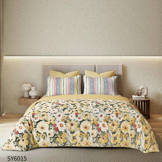 Lenjerie de pat dublu, Finet, cu elastic, 6 piese, Imprimare digitala | 0241-PV