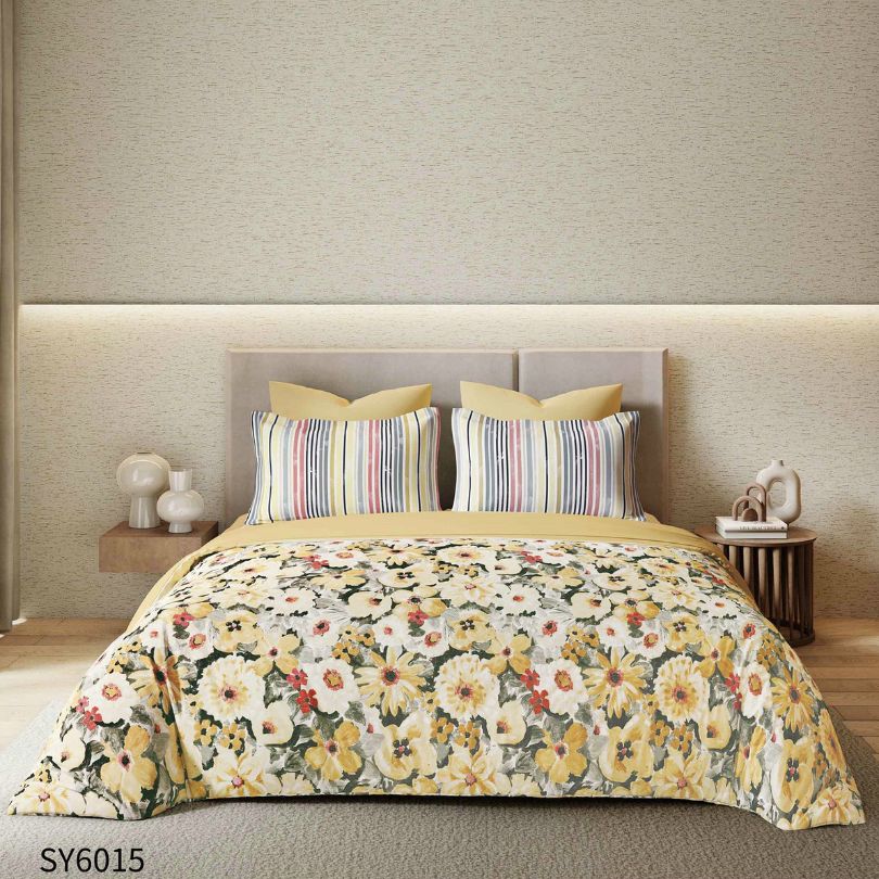 Lenjerie de pat dublu, Finet, cu elastic, 6 piese, Imprimare digitala | 0241-PV