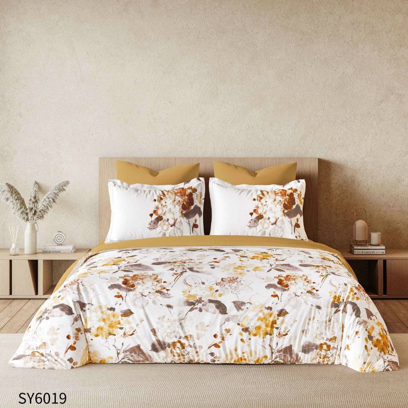 Lenjerie de pat dublu, Finet, cu elastic, 6 piese, Imprimare digitala | 0242-PV