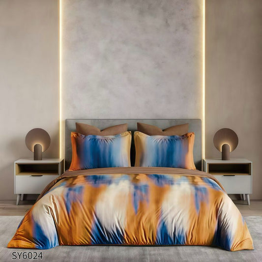 Lenjerie de pat dublu, Finet, cu elastic, 6 piese, Imprimare digitala | 0249-PV