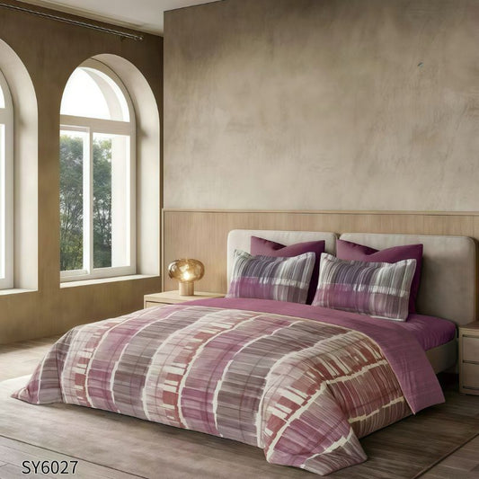 Lenjerie de pat dublu, Finet, cu elastic, 6 piese, Imprimare digitala | 0251-PV