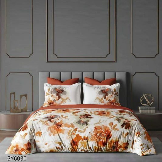 Lenjerie de pat dublu, Finet, cu elastic, 6 piese, Imprimare digitala | 0255-PV