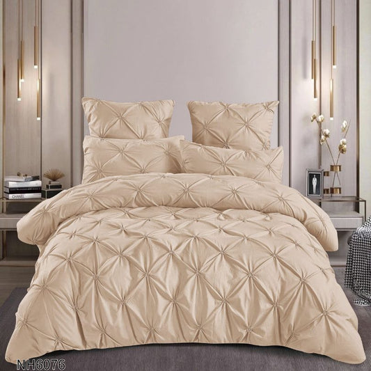 Lenjerie de pat dublu, Finetat, cu elastic, 6 piese, 100% bumbac| 0259-PV