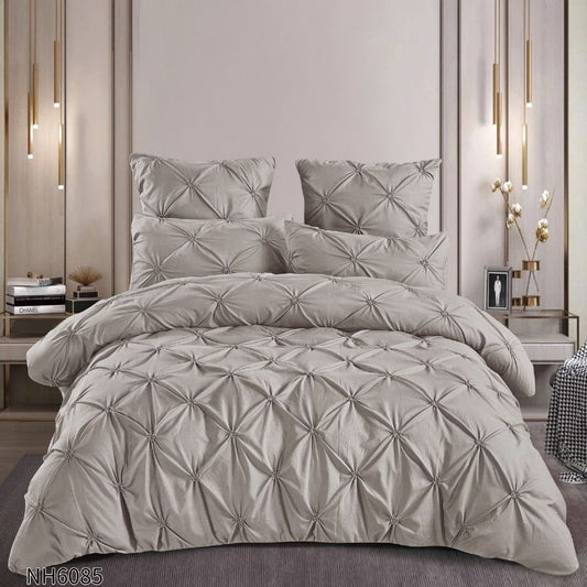 Lenjerie de pat dublu, Finetat, cu elastic, 6 piese, 100% bumbac| 0262-PV